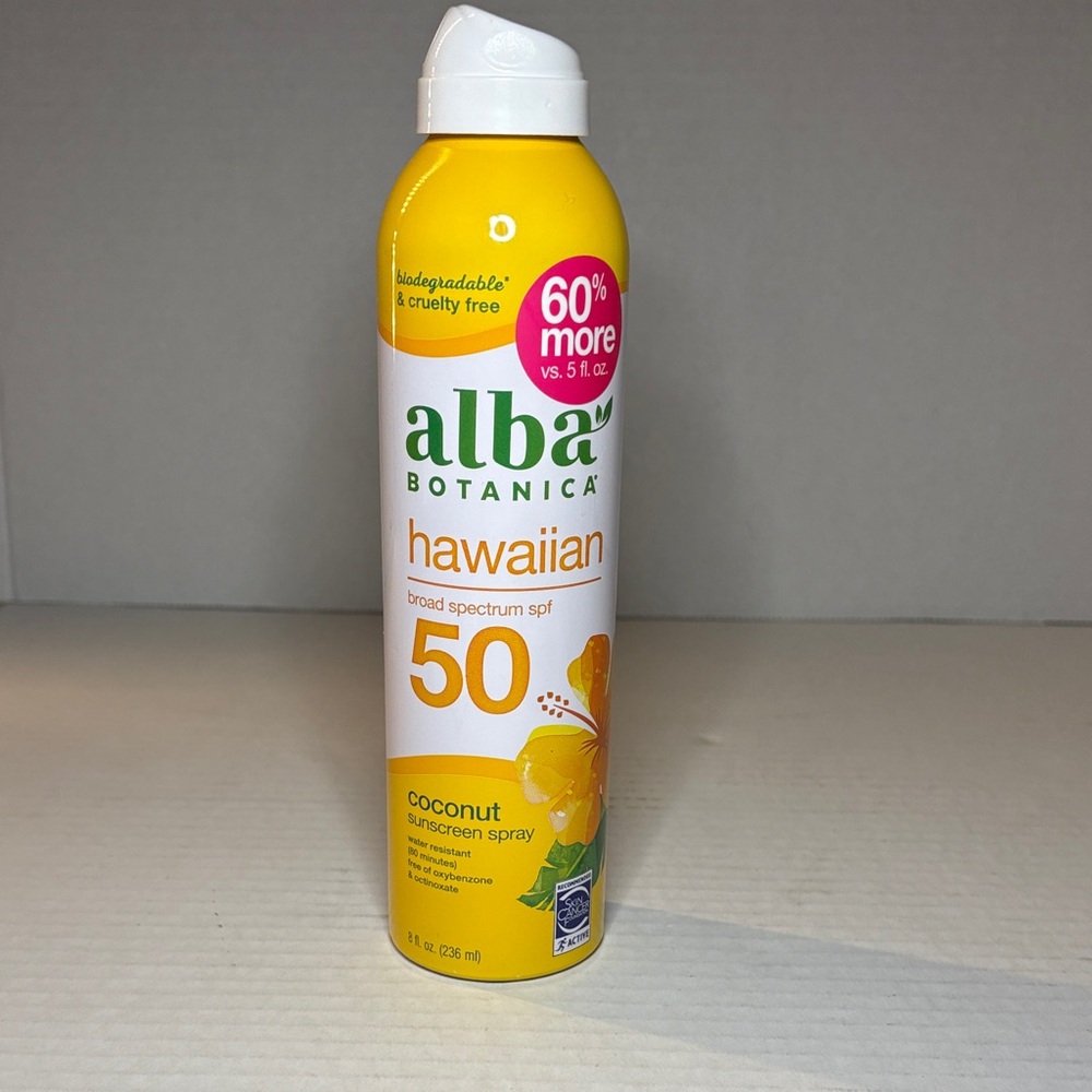 Alba Botanica Hawaiian SUNSCREEN 8oz Coconut SPF 50 Water Resistant EXP 3/2025